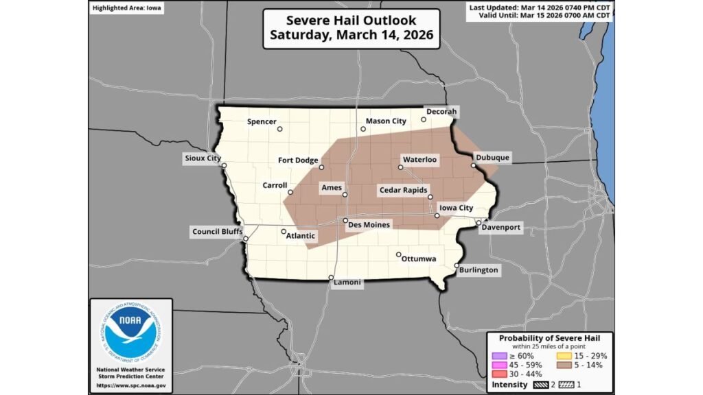 Iowa Faces Rare Weather Clash as Blizzard Conditions and Severe Hail Threat Overlap Across Des Moines, Cedar Rapids and Waterloo