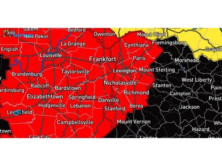 Kentucky Tornado Watch Covers Lexington, Richmond and Paris as Rotating Storms Approach Central Kentucky Communities