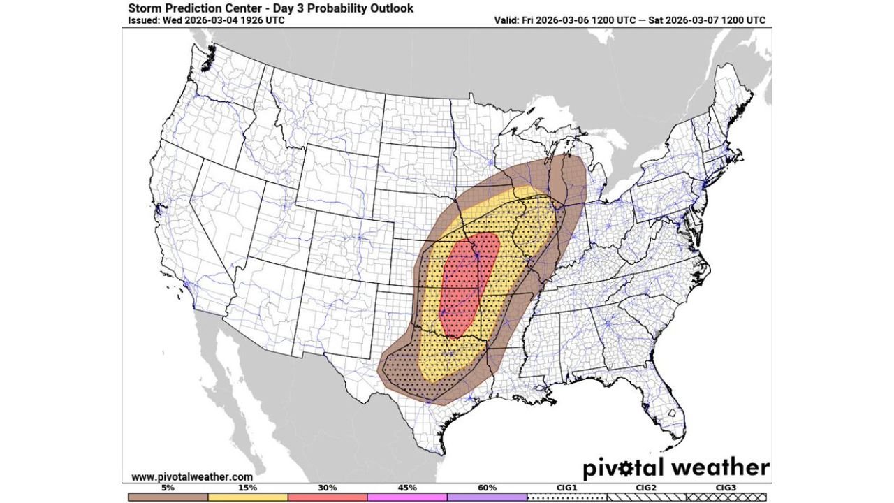 Major Severe Weather Outbreak Expected Friday Across Texas, Oklahoma, Kansas, Missouri and Illinois as Powerful Storm System Targets Midwest