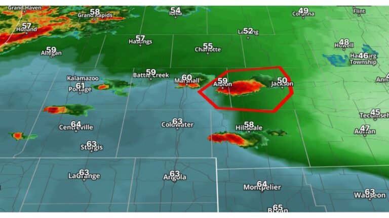 Michigan Storm That Produced Multiple Strong Tornadoes Weakens After Crossing Warm Front Near Jackson and Albion