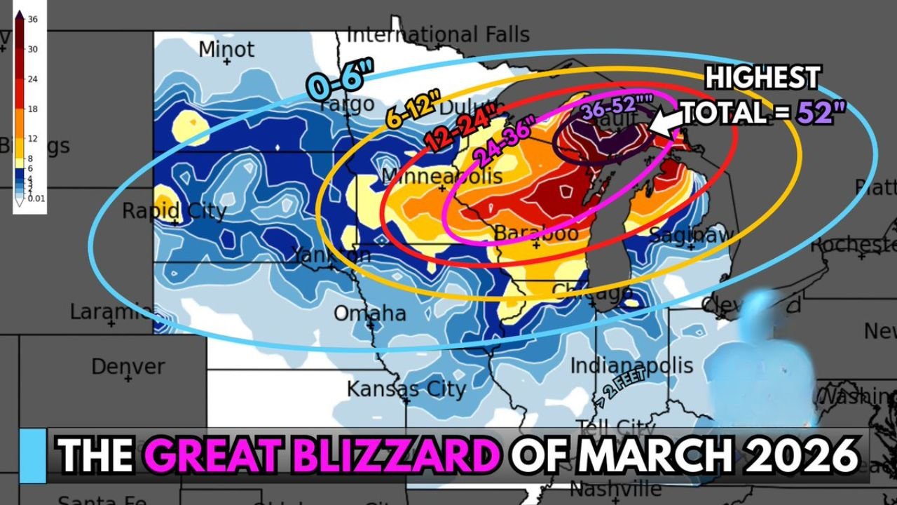 Michigan Wisconsin Minnesota Blizzard Aftermath as 52 Inch Snow Buries Round Lake and Historic March Storm Smashes Expectations Across the Great Lakes