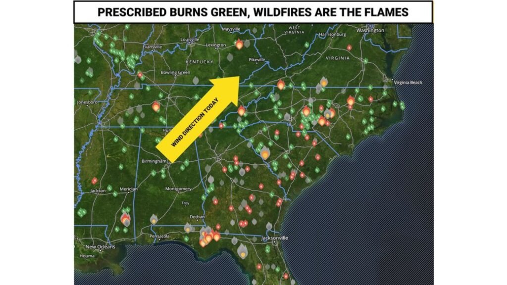 North Carolina and South Carolina See Smoke Drift Into Charlotte and Columbia as Prescribed Burns Near Newberry Send Plumes Northeast During Peak Spring Fire Season
