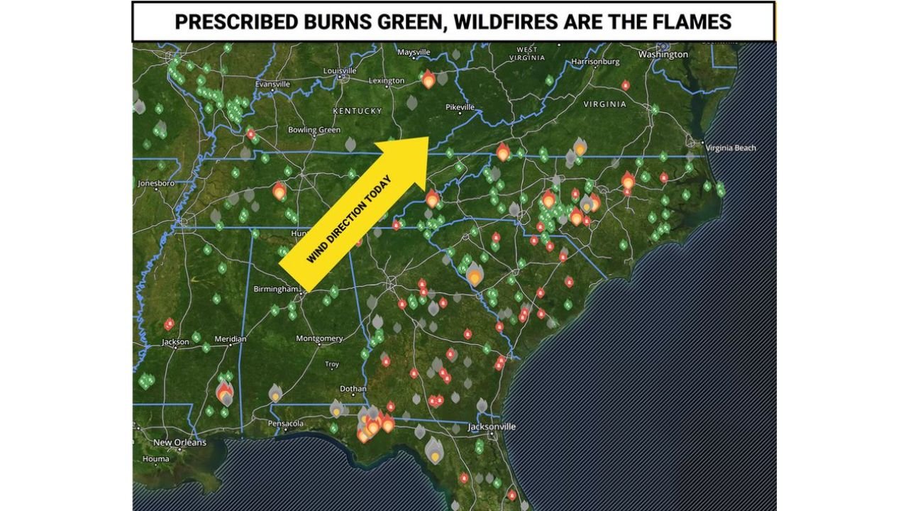 North Carolina and South Carolina See Smoke Drift Into Charlotte and Columbia as Prescribed Burns Near Newberry Send Plumes Northeast During Peak Spring Fire Season