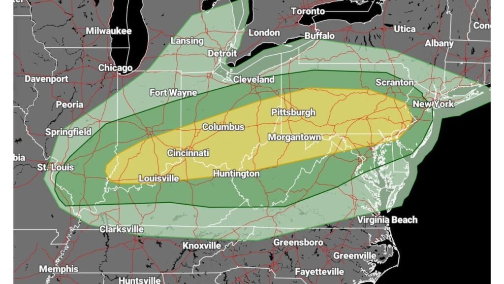 Ohio, Pennsylvania, West Virginia and Kentucky Under Heightened Severe Storm Risk as 49 Million Face Threat of Damaging Winds, 2-Inch Hail and Isolated Tornadoes