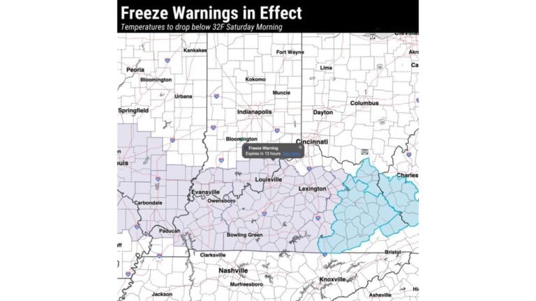 Ohio Valley, Midwest And Central Plains Face Freeze Warning With Sub 32 Degree Temperatures As April Cold Front Expands
