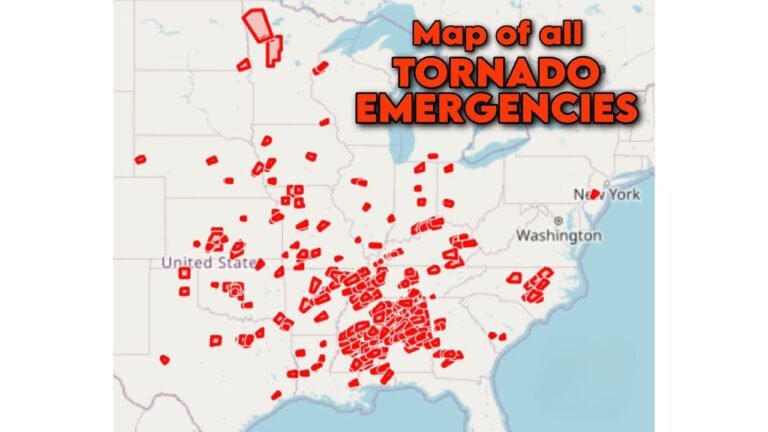 Oklahoma, Alabama and Mississippi Dominate U.S. Tornado Emergency Map as Rare Life-Threatening Warnings Reveal America’s Most Dangerous Tornado Zones