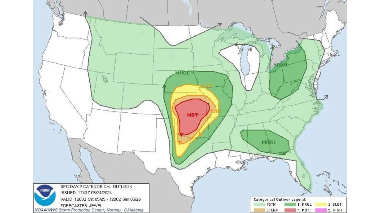 # **Oklahoma, Kansas and North Texas Faced Rare High-End Tornado Setups on May 6 and May 25, 2024 — Forecasters Say the Plains “Dodged a Bullet” Not Seen Since 2019** **OKLAHOMA CITY, OK —** Two dates in May 2024 — **May 6 and May 25** — may ultimately be remembered as some of the most volatile tornado setups in recent Plains history that did not fully realize their catastrophic potential. Meteorologists reviewing the data say both days featured atmospheric environments capable of producing long-track, violent tornadoes across **Oklahoma, southern Kansas and parts of North Texas**, rivaling some of the most dangerous setups seen since **May 20, 2019**. ## **May 6: High Risk Centered on Central Oklahoma** Forecast maps from early May 6 show a pronounced high-end severe weather corridor stretching across central Oklahoma into southern Kansas. The most concerning zone included: * **Oklahoma City** * **Enid** * **Stillwater** * **Tulsa** * **Lawton** * **Wichita, Kansas** * **Hutchinson, Kansas** A large red-shaded moderate risk area surrounded an even more intense core across central Oklahoma. The highest tornado probabilities were centered near **Enid, Stillwater, and Oklahoma City**, highlighting the serious concern for potentially strong tornadoes. Despite some limiting factors — described by meteorologists as environmental “flaws” — very strong tornadoes still developed. However, the overall outcome was less catastrophic than the environment initially suggested was possible. ## **May 25: Moderate Risk Across Oklahoma and North Texas** By May 25, attention again turned to the southern Plains. The Storm Prediction Center’s categorical outlook showed a **moderate risk (MDT)** area covering much of: * Central and western **Oklahoma** * North and western **Texas** * Portions of southern **Kansas** Surrounding that moderate zone was an enhanced risk stretching across: * **Arkansas** * **Missouri** * Parts of the Lower Mississippi Valley The setup featured a broad area of instability and wind shear supportive of supercells capable of producing significant tornadoes. While tornadoes did occur and some were strong, forecasters later noted that the overall environment was “absolutely insane” in terms of potential — suggesting the outbreak could have been substantially worse had atmospheric details aligned more perfectly. ## **A Rare High-End Environment With Imperfections** Both events shared a similar narrative: * Extreme instability * Strong wind shear * Favorable storm rotation profiles * But subtle limiting factors that prevented a worst-case scenario These “flaws” — whether related to storm mode, storm interactions, or cap strength — ultimately tempered the magnitude of destruction. Still, meteorologists emphasize that very strong tornadoes did form, underscoring how volatile the setups truly were. ## **Comparison to May 20, 2019** The reference point for many forecasters is **May 20, 2019**, another powerful Plains severe weather day. Analysts now suggest that May 6 and May 25, 2024 may rank among the biggest “bullets dodged” in the Plains since that 2019 event — days where atmospheric potential exceeded the realized disaster. ## **Why These Days Matter** For communities across **Oklahoma City, Enid, Stillwater, Wichita, and North Texas**, the takeaway is clear: Even when a worst-case scenario does not unfold, high-end tornado environments remain extremely dangerous and unpredictable. Meteorologists say these events serve as reminders that preparedness cannot hinge on outcome alone. The atmosphere can produce violent tornadoes even when certain ingredients are imperfect. As peak severe weather season continues across the Plains, emergency managers and residents alike are urged to stay weather-aware — because sometimes the most significant events are the ones that almost were. Oklahoma, Kansas and North Texas Faced Rare High-End Tornado Setups on May 6 and May 25, 2024 — Forecasters Say the Plains “Dodged a Bullet” Not Seen Since 2019