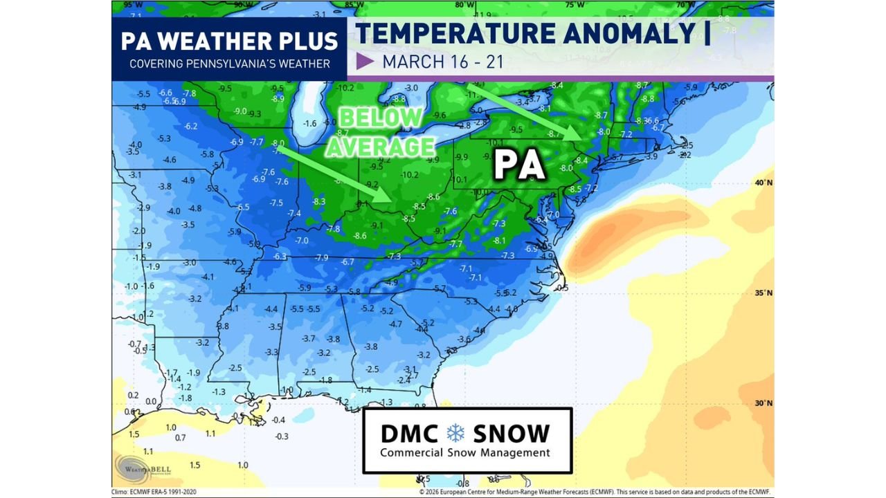 Pennsylvania, New Jersey, Delaware and New York Could See Winter Return With Possible Snowfall as Cold Blast Targets East Coast March 16–21