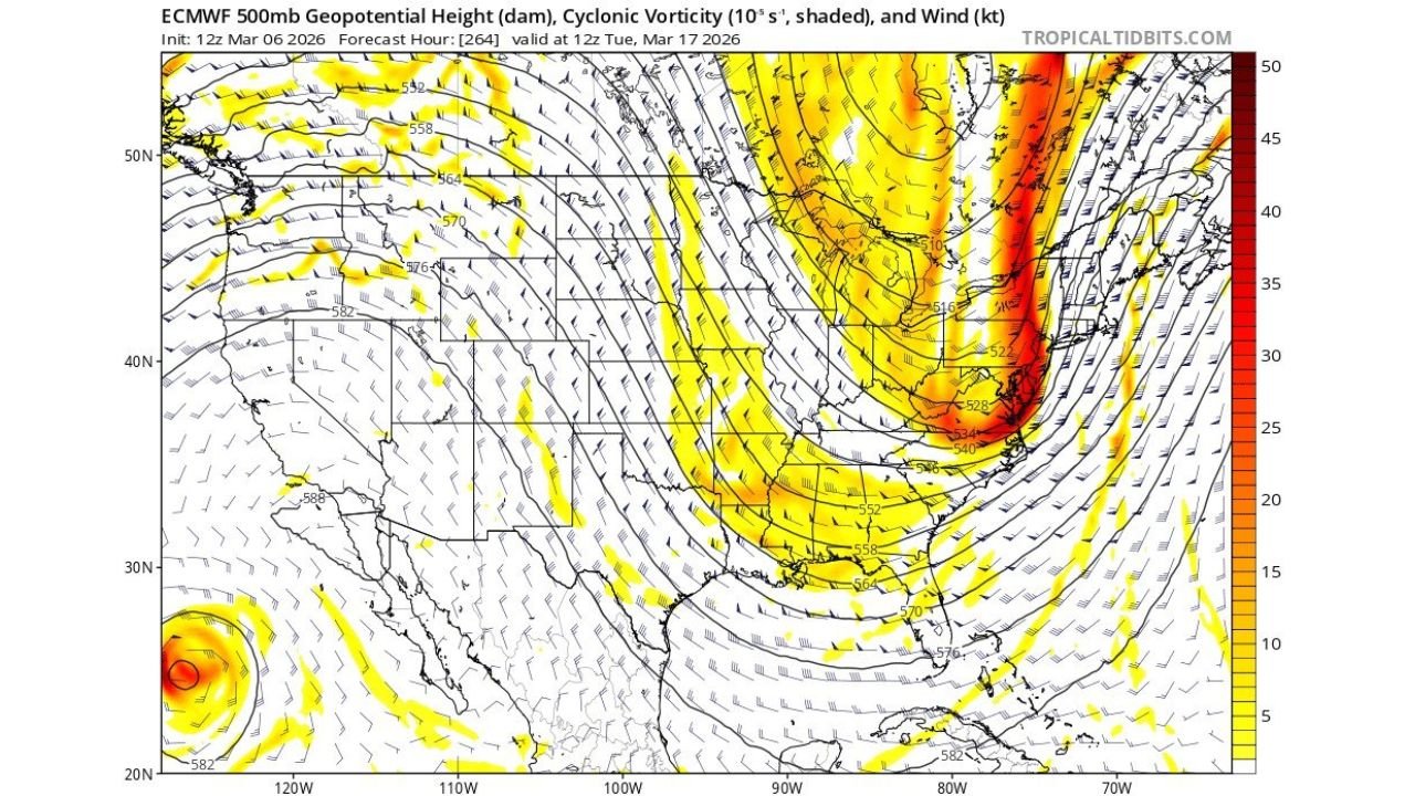 Possible Late-Season Winter Setup Targets New York, Pennsylvania, Massachusetts and New England Around March 16–17 as Jet Stream Pattern Turns Unstable