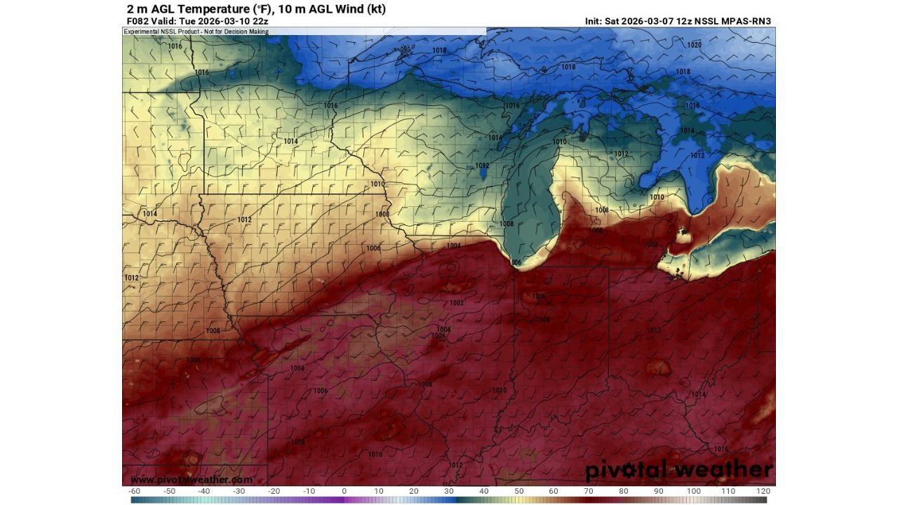 Rare East West Cold Front Setup Could Trigger Severe Storms Across Kansas Missouri Illinois Indiana Ohio and Michigan Tuesday