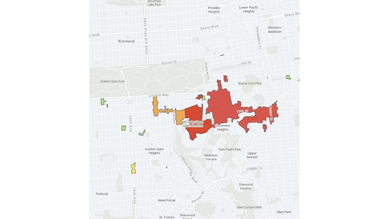 San Francisco Neighborhoods From Clarendon Heights to Castro and Buena Vista Hit by Large Unplanned Power Outage, PG&E Urges Residents to Check Restoration Updates
