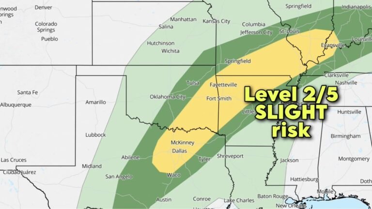 Severe Storm Corridor Forms From Dallas to Carbondale as First Round of a Multi-Day Severe Weather Pattern Brings Hail and 60 mph Winds