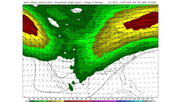 Severe Storm Risk Builds Across Texas, Arkansas, Missouri and Illinois Around March 10 With Tornadoes Possible but Widespread Outbreak Unlikely