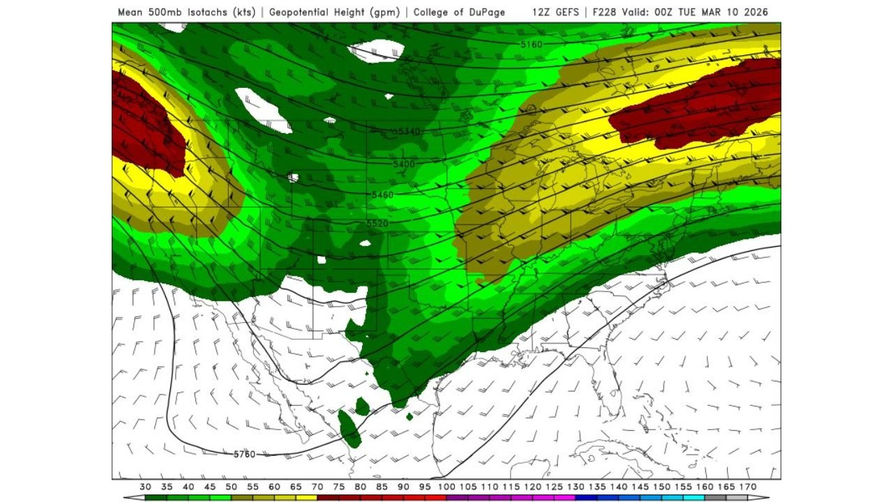 Severe Storm Risk Builds Across Texas, Arkansas, Missouri and Illinois Around March 10 With Tornadoes Possible but Widespread Outbreak Unlikely