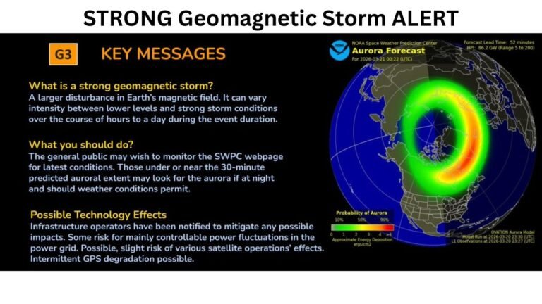 Strong G3 Geomagnetic Storm Reaches Earth After March 18 Solar Eruption, Aurora Could Be Visible Across Northern U.S. Through Early March 21