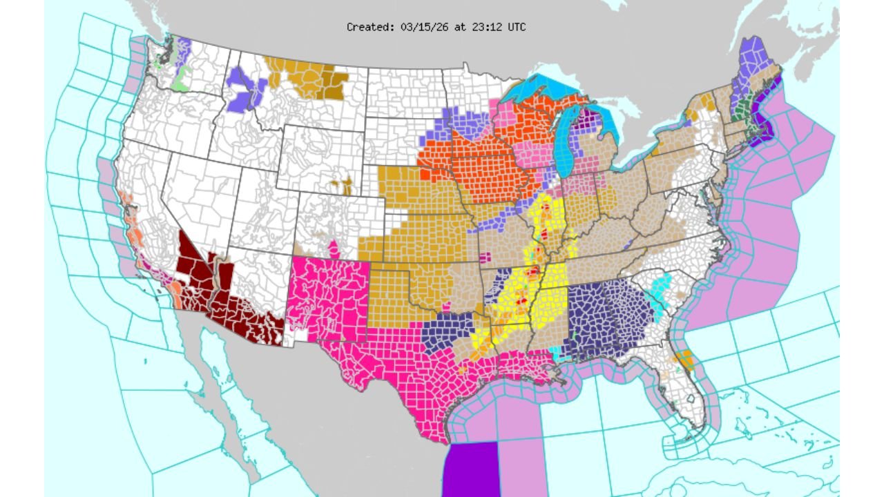 Texas, Midwest, and Great Lakes Hit by Rare March Weather Chaos as Blizzard, Severe Storms, Fire Danger, and Coastal Alerts Collide Nationwide