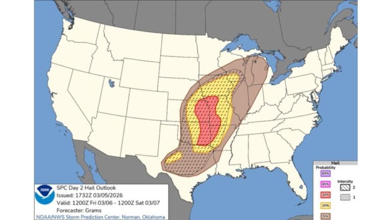 Texas, Oklahoma, Kansas and Missouri Face Highest Severe Storm Threat Friday as Tornado, Large Hail and Damaging Winds Expand Toward Wisconsin