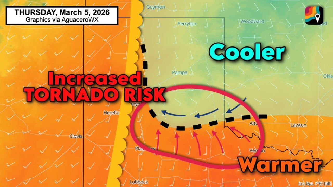 Tornado Threat Increasing Thursday From Amarillo, Texas to Altus, Oklahoma as Evening Supercells May Produce Hail and 60+ MPH Winds
