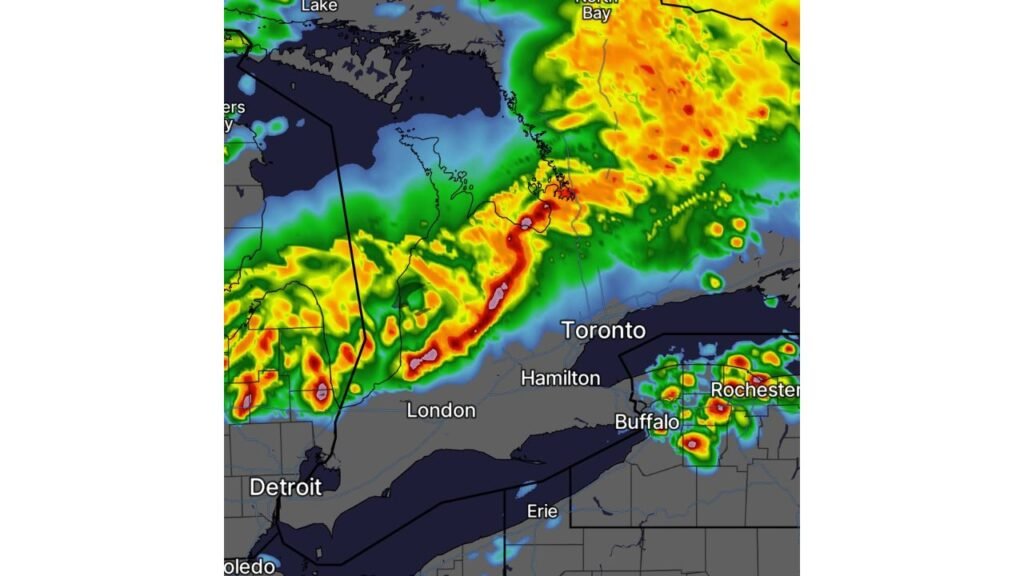 Toronto, Hamilton and London Ontario Face Tornadoes, 112 km/h Winds and Large Hail Tuesday as QLCS Storm System Targets Southern Ontario