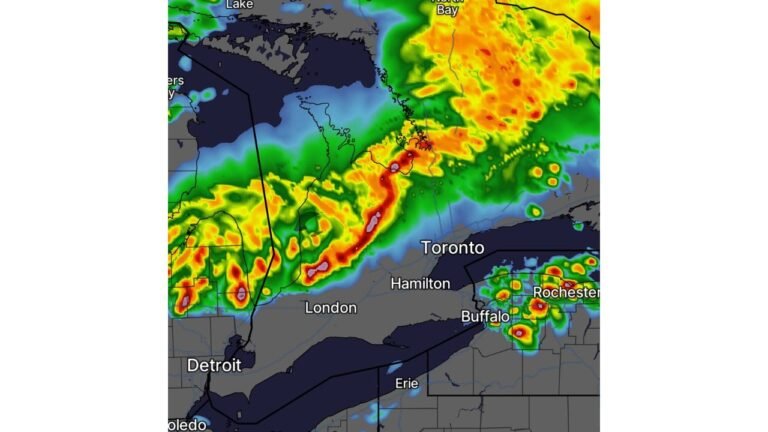 Toronto, Hamilton and London Ontario Face Tornadoes, 112 km/h Winds and Large Hail Tuesday as QLCS Storm System Targets Southern Ontario