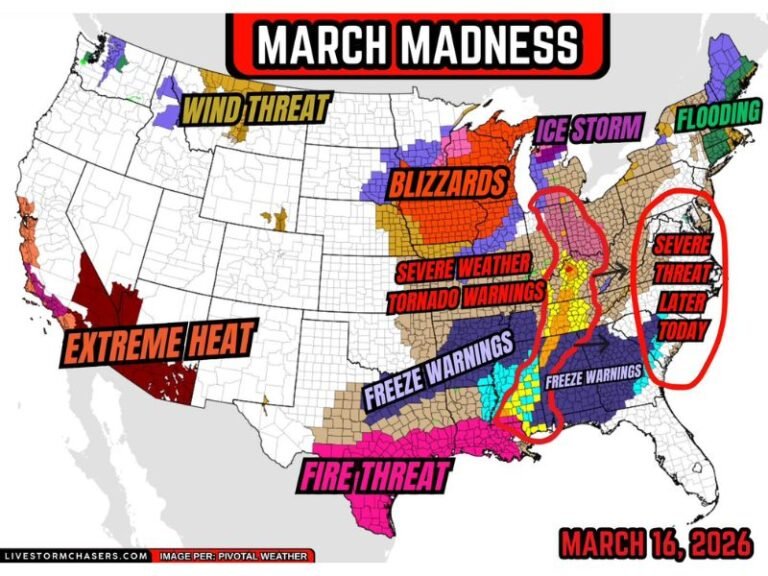 United States Weather Chaos as Tornado Warnings, Blizzards, Ice Storms and Extreme Heat Strike Multiple Regions at Once