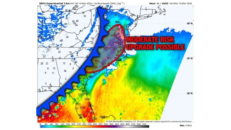 Virginia, Maryland, North Carolina and Washington DC Could See Rare Moderate Risk Severe Storms Monday With Tornadoes and Destructive Winds Possible