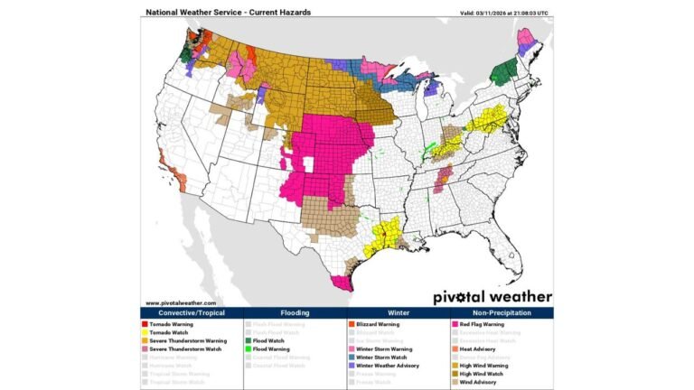 Washington, Oregon, Idaho Face Heavy Snow, High Winds, and Flood Threat as 180 MPH Jet Streak Slams Pacific Northwest While Montana, Colorado, and Texas Grapple With Red Flag Fire Danger