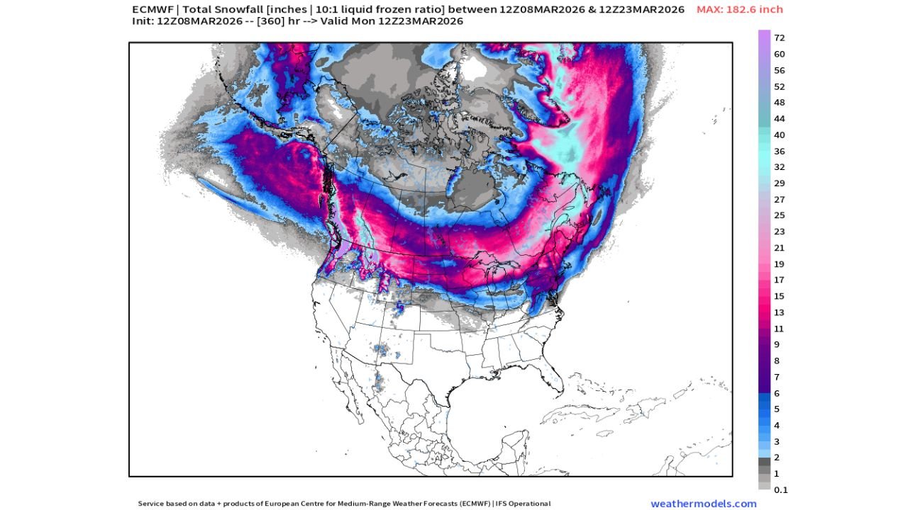 Washington, Oregon, Idaho, Montana, Minnesota, Wisconsin, Michigan, New York and Maine Could See Massive Late-Season Snowfall as Arctic Pattern Returns to Northern United States