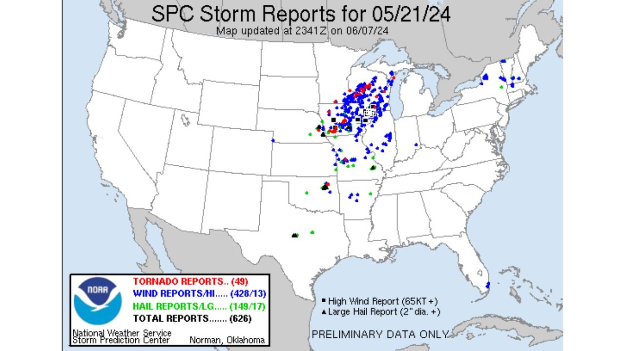 240 Storm Reports Hit Illinois, Iowa and Missouri on April 15 as Friday Threatens to Be Far Worse