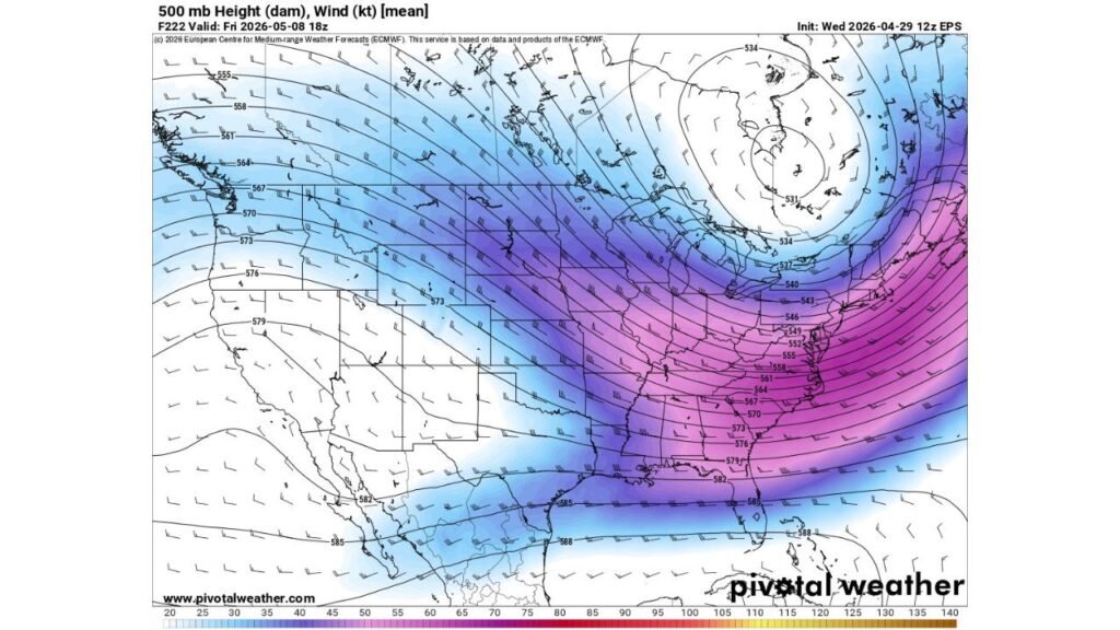 A Winter-Like Upper Air Pattern Returns to the Central and Eastern United States by May 8 and Severe Weather Chasers Are Already Taking Notice