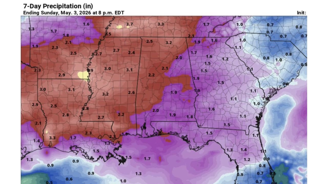 Alabama Faces Multiple Storm Rounds This Week With Strong Winds and Isolated Tornadoes Possible From Huntsville to Birmingham