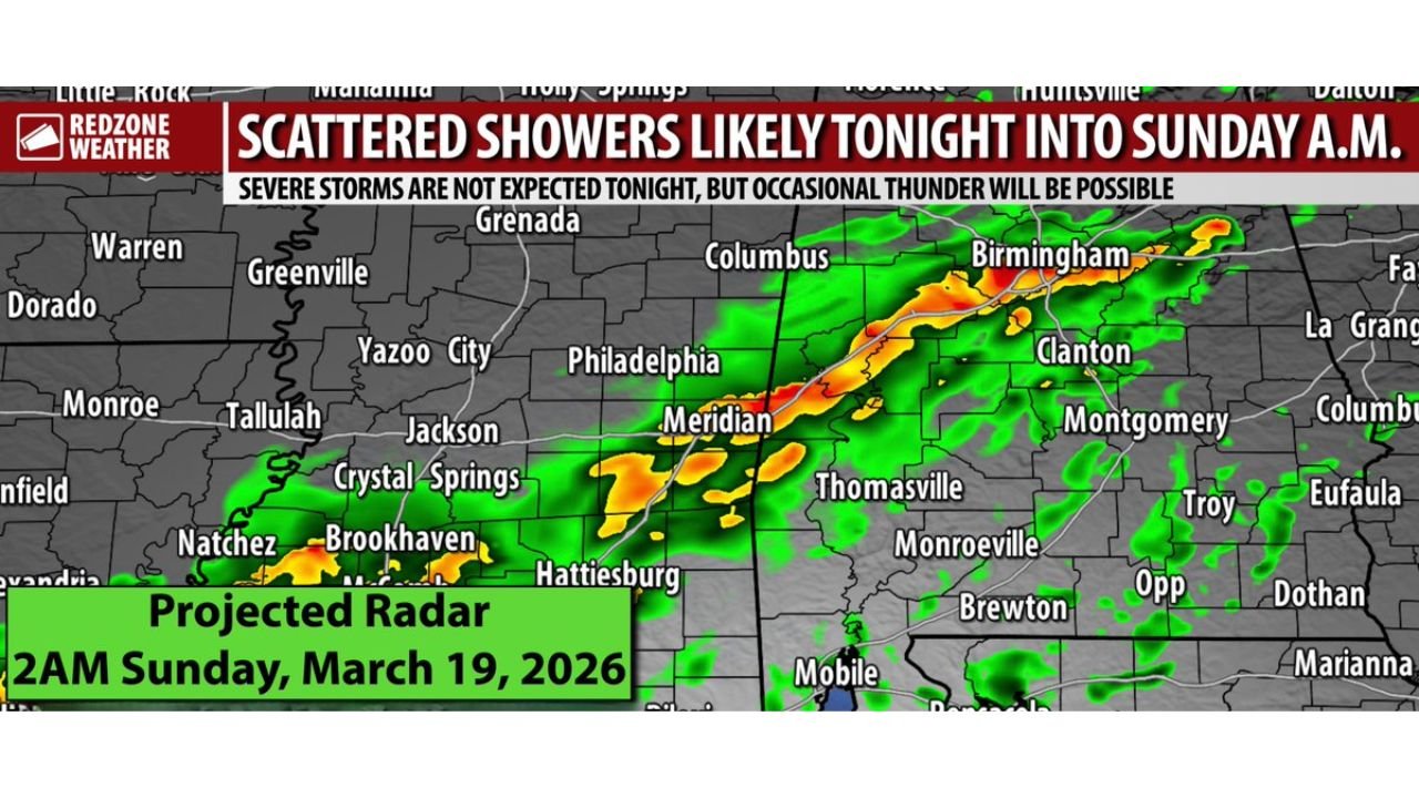 Alabama and Florida Face Scattered Showers Tonight as 70000 Morgan Wallen Concert Fans in Tuscaloosa Watch for 9 PM Rain Before Sunny Cooler Sunday