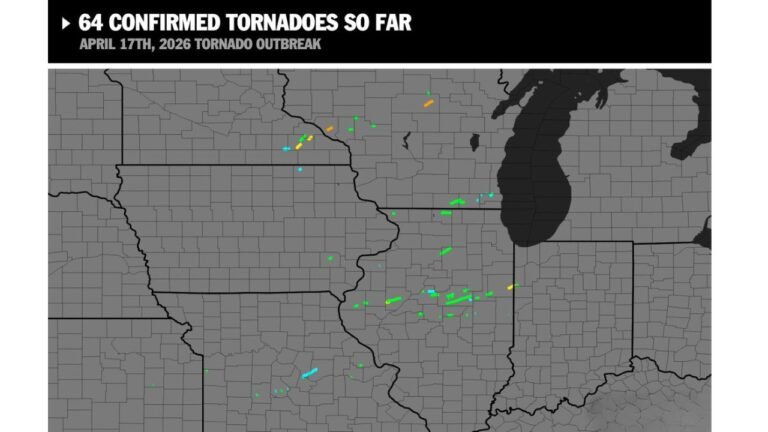 April 17 Tornado Outbreak Grows to 64 Confirmed Tornadoes as Wisconsin's Ringle Sees 75 Homes Destroyed Across the Midwest