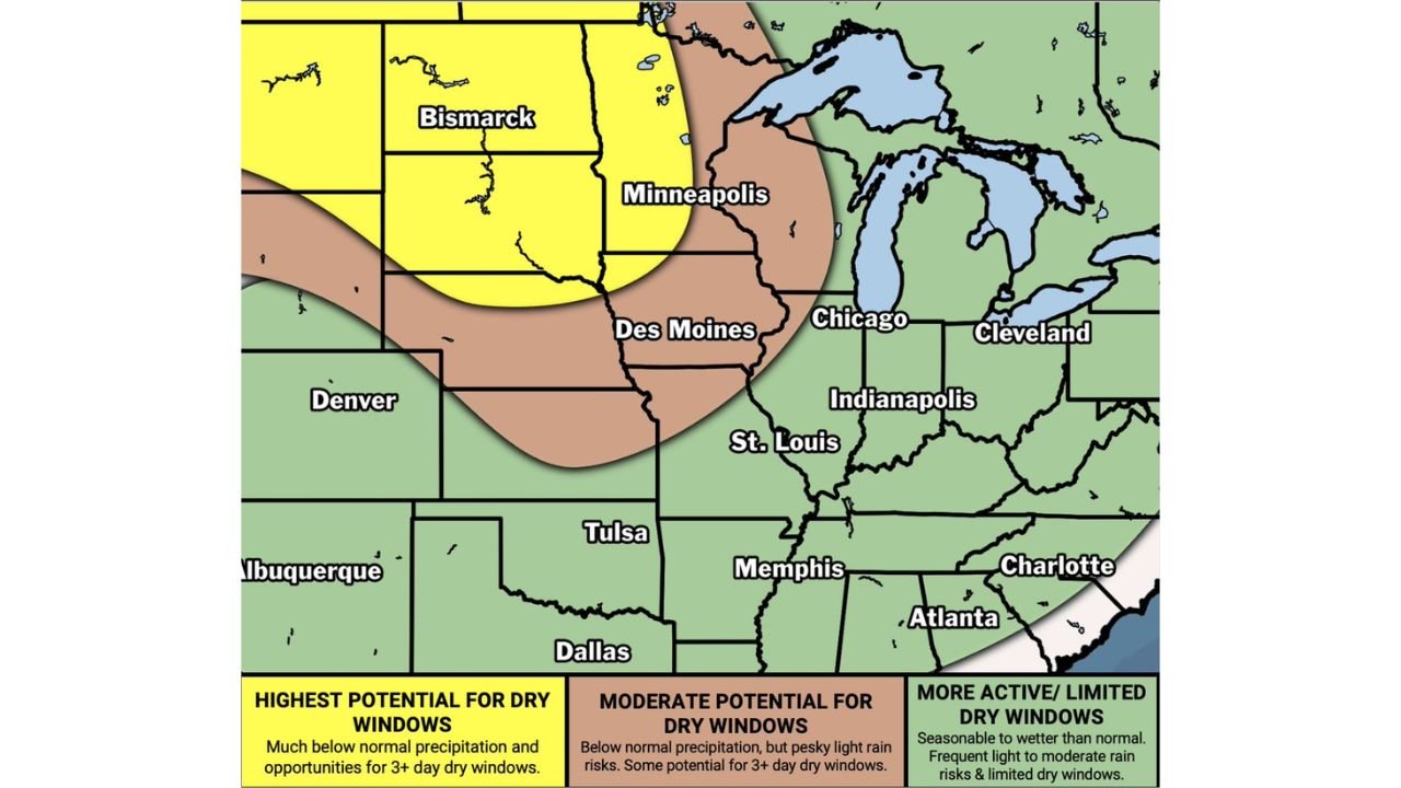 Bismarck and Minneapolis Farmers Get Best Early May Planting Windows While Chicago, Indianapolis and Cleveland Face Limited Dry Time Through Mid-May