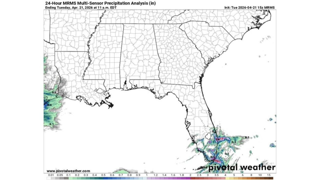 Central and North Florida Stay Bone Dry as Only the Florida Keys See Rain While the Rest of the State Bakes Without Relief