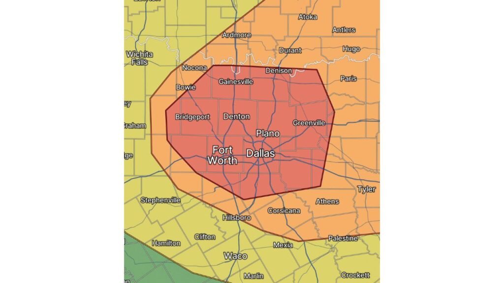 Dallas, Fort Worth, Plano and Denton Upgraded to Level 4 Moderate Risk as Giant Hail From Intense Supercells Now Expected Across the MetroPlex