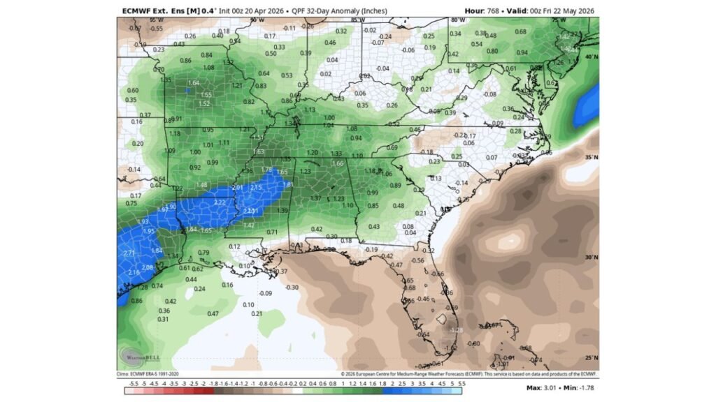 Florida Wildfires to Dominate Headlines for Weeks as No Meaningful Rain Expected Through Mid-May and Temperatures Run Above Normal
