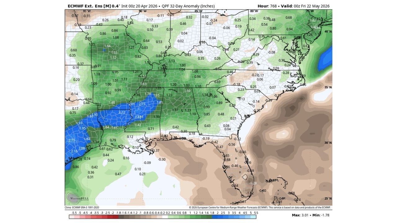 Florida Wildfires to Dominate Headlines for Weeks as No Meaningful Rain Expected Through Mid-May and Temperatures Run Above Normal