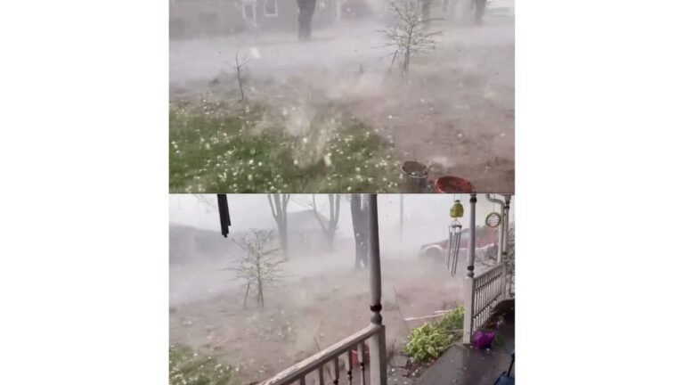 Golf Ball Sized Hail Slams Sweetser Indiana Tuesday Night Leaving Roofs and Cars at Risk