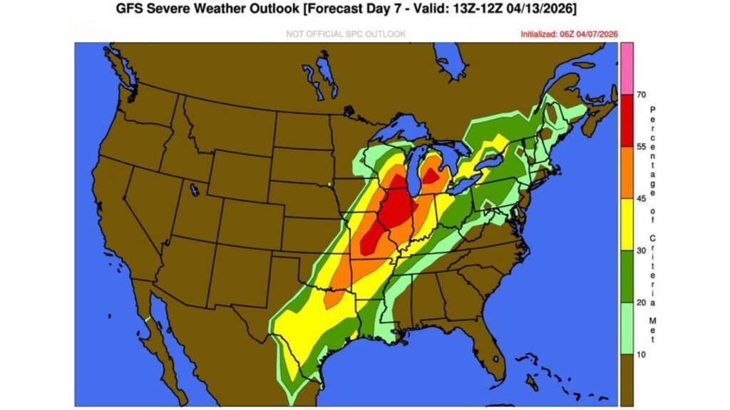 Illinois Missouri Iowa Wisconsin Arkansas Louisiana Texas Oklahoma Severe Weather Alert Issued for Sunday Monday Outbreak
