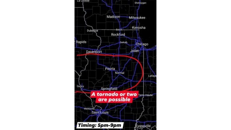 Illinois Storm Alert Issued For Peoria Springfield Bloomington And I 80 Corridor As Tornado Window Opens This Evening