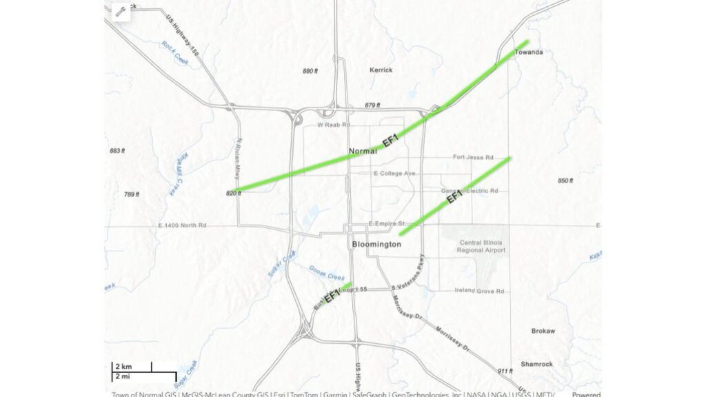 Illinois Tornado Survey Confirms 3 Tornadoes Hit Bloomington and Normal on April 17 as Longest Track Stretches 33 Miles Through McLean County