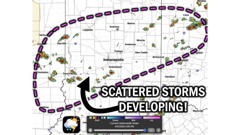 Indiana Storm Alert Now Live As Scattered Severe Thunderstorms Begin Developing And Moving Northeast With Damaging Winds Risk