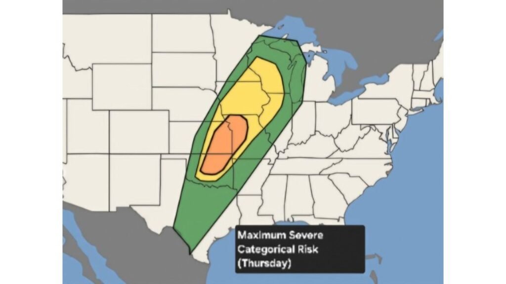 Iowa, Illinois and Wisconsin Brace for Tornadoes This Thursday as 30% Severe Probability and Enhanced Risk Target the Midwest