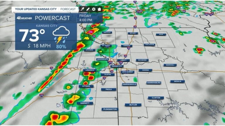 Kansas Missouri Residents Put On Alert As 4PM Storm Line Targets Kansas City With Tornado Wind And Hail Threat