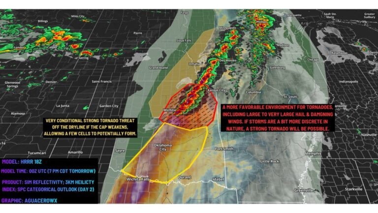 Kansas, Oklahoma and Nebraska Face EF2+ Tornado Risk Today as Two Dangerous Storm Zones Target Wichita and Oklahoma City