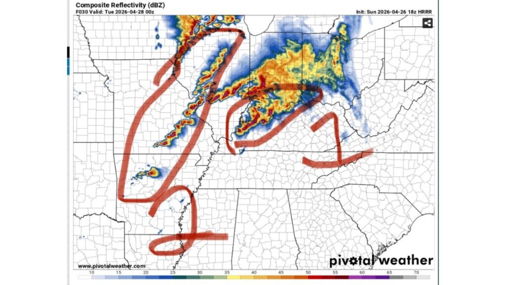 Kentucky Faces Two Separate Severe Weather Windows Monday With Supercells Targeting Western Kentucky Before a Damaging Wind Line Pushes Toward Interstate 65 Around Midnight