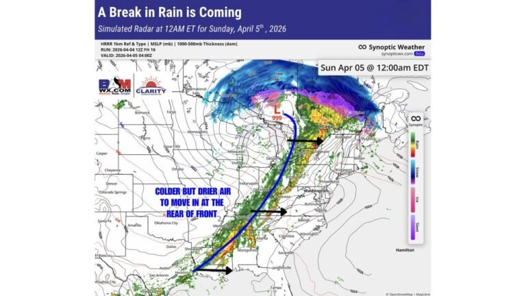 Major U.S. Weather Shift Announced: Cold Front Clears Storms and Brings Dry Easter Relief Across Midwest and Central States