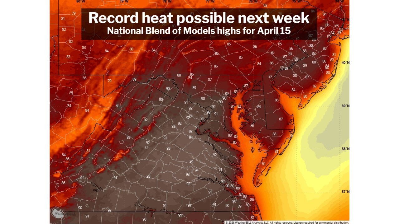 Maryland, Virginia and Washington DC Facing Rare April Heat Surge With 90 Degree Temperatures Possible So Residents Should Prepare Now
