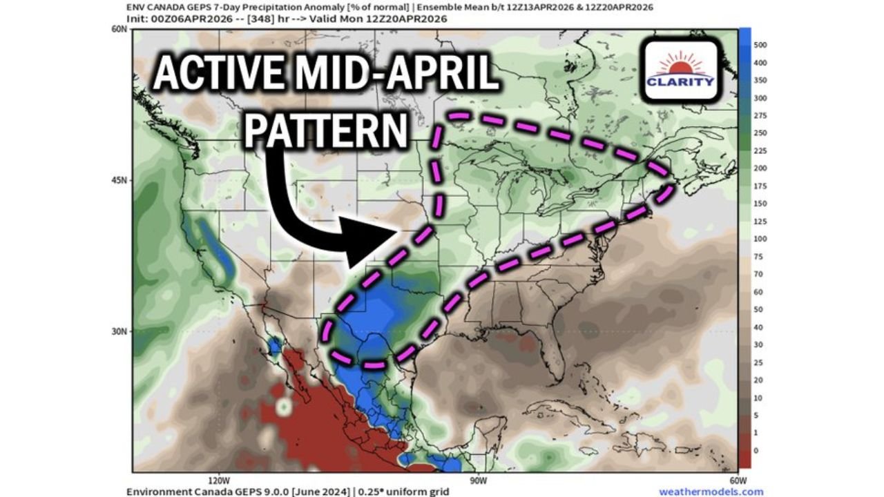 Mid-April Storm Pattern Alert Issued for Texas, Oklahoma, Arkansas, Missouri, Illinois and Ohio Valley Farmers